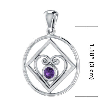 NA Recovery with Heart of Power Silver Pendant TPD270 - Jewelry
